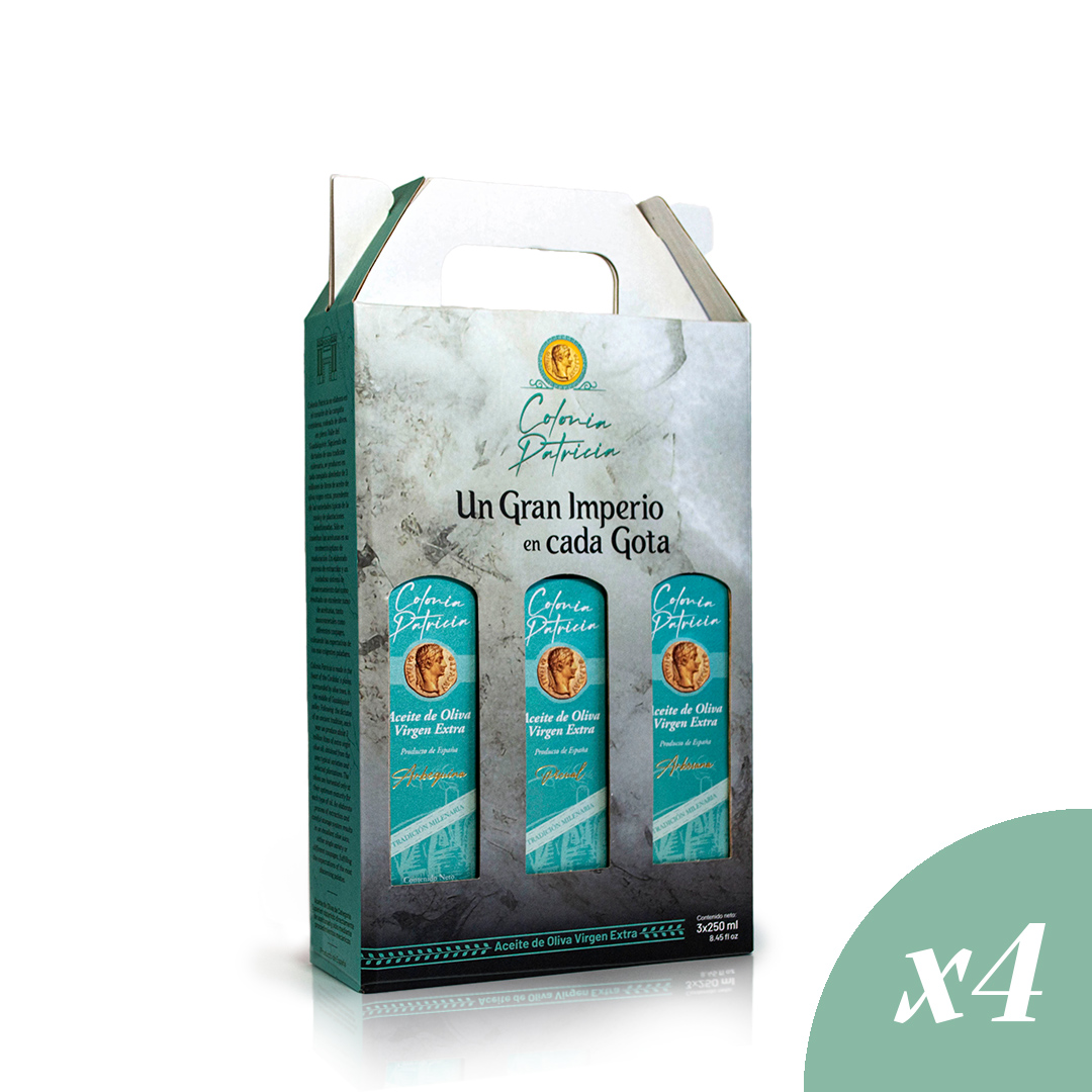 Estuche de botellas de aceite virgen extra