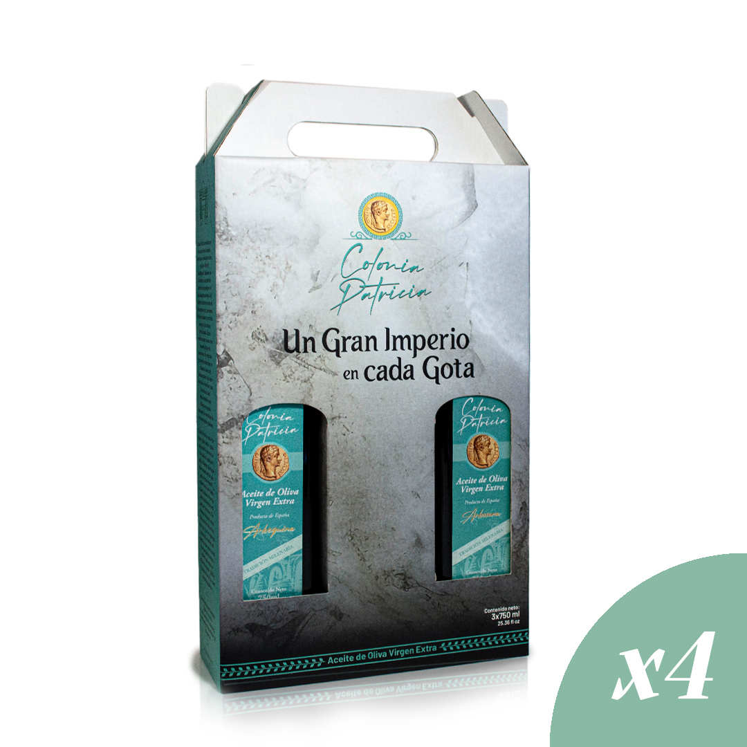 Estuche de botellas de aceite virgen extra